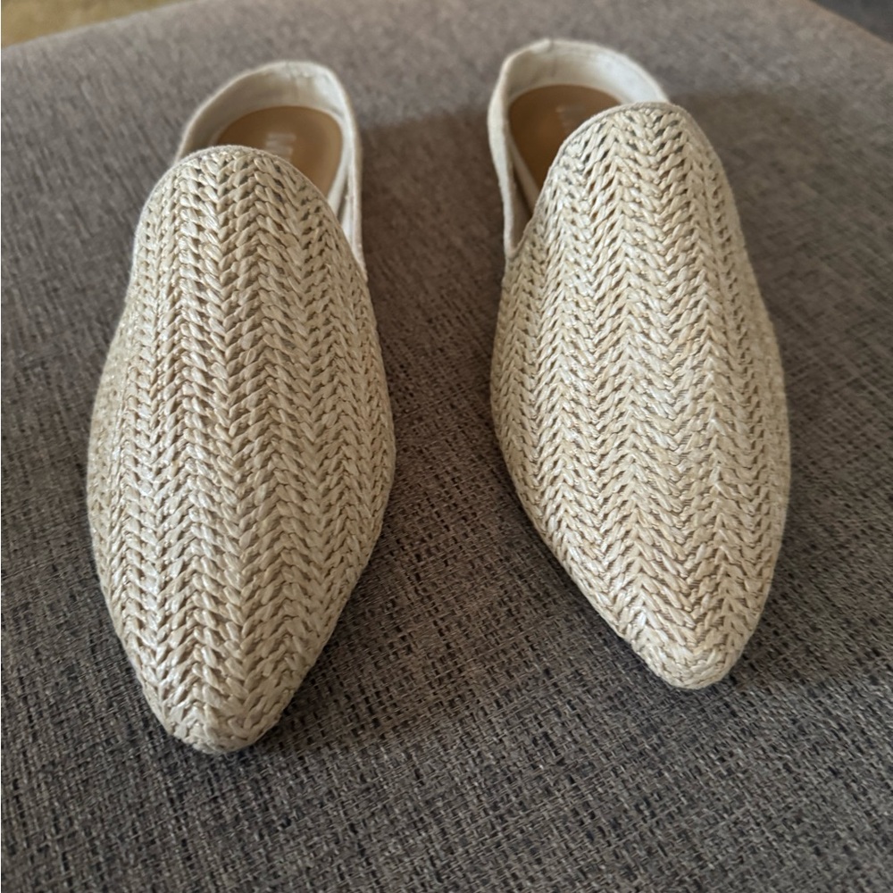 Nordstrom Beige Woven Mules